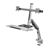 Standing Desk Converter With Height Adjustable Keyboard & Counterbalance Monitor Arm - 13" to 27" - Max Load 13.2lbs