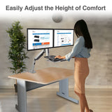 Standing Desk Converter With Height Adjustable Keyboard & Counterbalance Monitor Arm - 13" to 27" - Max Load 13.2lbs