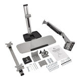 Standing Desk Converter With Height Adjustable Keyboard & Counterbalance Monitor Arm - 13" to 27" - Max Load 13.2lbs
