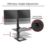 Dual Display Adjustable Computer Keyboard Stand - Supports 17" to 30", 13.2lbs Displays - VESA Compatible, Tilt, Swivel, Rotate Sit/Stand Desk Stand