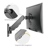 Aluminum Wall Mount Gas Spring Monitor Arm - 17" to 32" - Load Bearing 19.8 lbs max