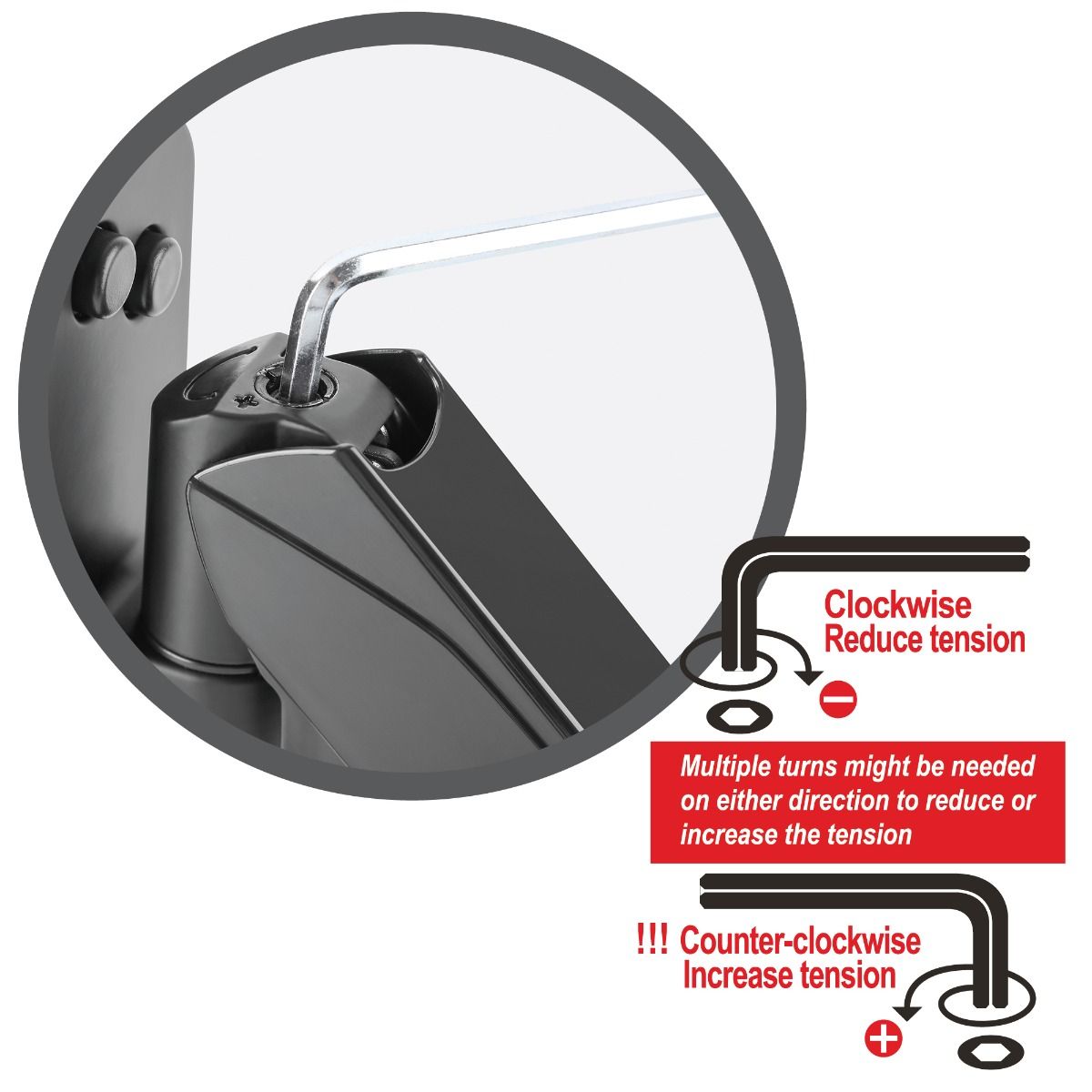 High Premium Aluminum Gas Spring Wall Mount - Single Monitor - 17" to 34" - weight up to 19.8 lbs