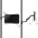 High Premium Aluminum Gas Spring Wall Mount - Single Monitor - 17" to 34" - weight up to 19.8 lbs