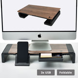 Stylish Foldable Monitor Stand with USB Hub