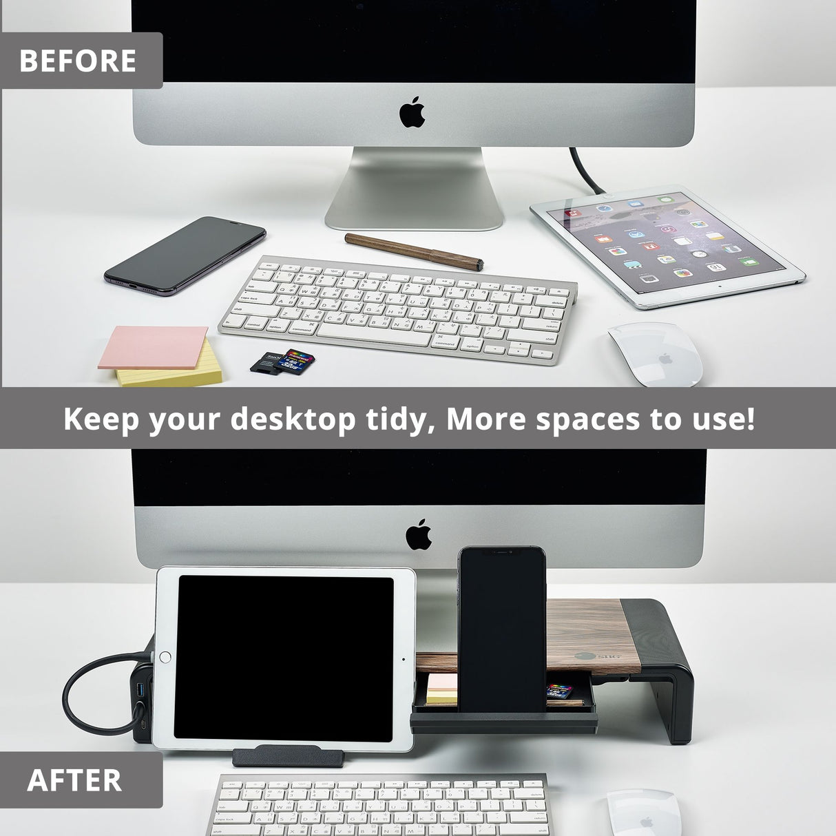 Stylish Foldable Monitor Stand with USB Hub