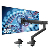 Aluminum Mechanical Spring Slim Monitor Arm Desk Mount- Single 17" to 38", Max Load 26.4 lbs