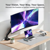 Aluminum Mechanical Spring Slim Monitor Arm Desk Mount- Single 17" to 38", Max Load 26.4 lbs