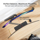 Aluminum Mechanical Spring Slim Monitor Arm Desk Mount- Single 17" to 38", Max Load 26.4 lbs