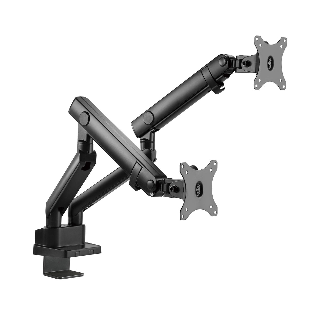Aluminum Mechanical Spring Slim Monitor Arm Desk Mount - Dual 17" to 32" Monitor, Max Load up to 17.6 lbs each