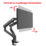 Aluminum Mechanical Spring Slim Monitor Arm Desk Mount - Dual 17" to 32" Monitor, Max Load up to 17.6 lbs each