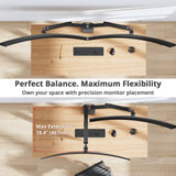 Dual 38" Mechanical Spring Monitor Arm Top Mount-Black -  Up to 38" Monitor, Max Load up to 26.4 lbs each