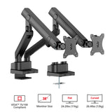 Dual 38" Mechanical Spring Monitor Arm Top Mount-Black -  Up to 38" Monitor, Max Load up to 26.4 lbs each
