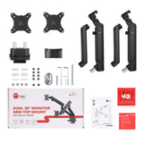 Dual 38" Mechanical Spring Monitor Arm Top Mount-Black -  Up to 38" Monitor, Max Load up to 26.4 lbs each