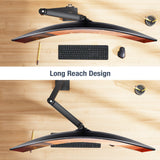 Single 43" Monitor Heavy-Duty Premium Gas Spring Desk Mount - Black, VESA 75x75, 100x100, 200x200mm