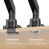 Single 43" Monitor Heavy-Duty Premium Gas Spring Desk Mount - Black, VESA 75x75, 100x100, 200x200mm