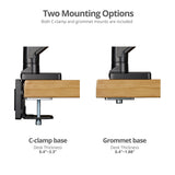 Dual Monitor Heavy-Duty Premium Aluminum Gas Spring Desk Mount - up to 43", VESA 75x75, 100x100, 200x200mm