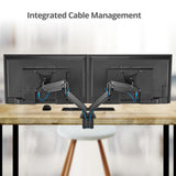 Dual Monitor Heavy-Duty Premium Aluminum Gas Spring Desk Mount - up to 43", VESA 75x75, 100x100, 200x200mm