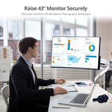 Heavy Duty Gas Spring Single Monitor Arm - Desk Mount, 17" to 43", 33 lbs Max, Aluminum, VESA 75x75, 100x100, 200x200mm, Quick Access USB 3.0 & Audio Port