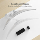 Single 43" Monitor Heavy-Duty Premium Gas Spring Desk Mount - White, VESA 75x75, 100x100, 200x200mm