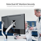 Dual Monitor Aluminum Heavy Duty Desk Mount with USB and Audio Ports - 17" to 43"- 44 lbs Max- VESA 75x75/100x100/200x200- Quick Access USB-A 5Gbps & Audio Port