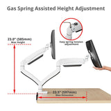 Dual Monitor Aluminum Heavy Duty Desk Mount with USB and Audio Ports - 17" to 43"- 44 lbs Max- VESA 75x75/100x100/200x200- Quick Access USB-A 5Gbps & Audio Port