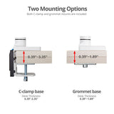 Dual Monitor Aluminum Heavy Duty Desk Mount with USB and Audio Ports - 17" to 43"- 44 lbs Max- VESA 75x75/100x100/200x200- Quick Access USB-A 5Gbps & Audio Port