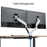 Dual Monitor Aluminum Heavy Duty Desk Mount with USB and Audio Ports - 17" to 43"- 44 lbs Max- VESA 75x75/100x100/200x200- Quick Access USB-A 5Gbps & Audio Port