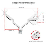 Dual Monitor Aluminum Heavy Duty Desk Mount with USB and Audio Ports - 17" to 43"- 44 lbs Max- VESA 75x75/100x100/200x200- Quick Access USB-A 5Gbps & Audio Port