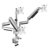 Triple Monitor Aluminum Gas Spring Desk Mount - 13" to 32" - 15.4 lbs each- Detachable VESA plate