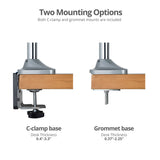 Triple Monitor Aluminum Gas Spring Desk Mount - 13" to 32" - 15.4 lbs each- Detachable VESA plate