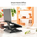 Adjustable Riser Stand Holder for Laptop & Smart Phone, Fits Laptop Size up to 17", Max Load 22Ibs, 9-level tilt adjustment, Foldable
