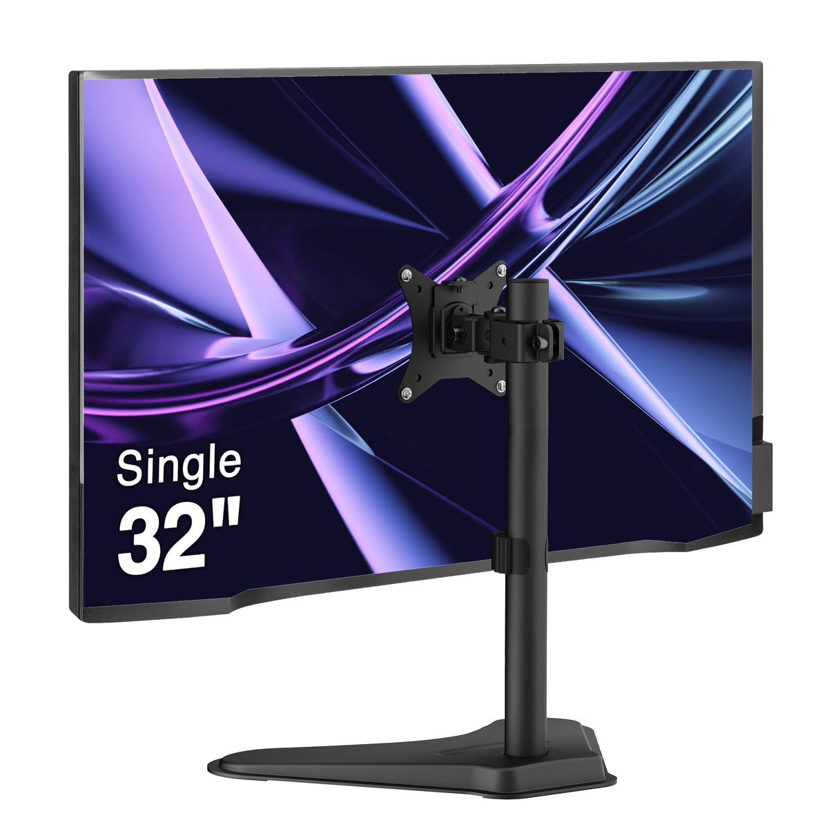 Height Adjustable Single Monitor Freestanding Desk Stand for 13" to 32", Max Load 19.8 Ibs, Easy Height Adjustment