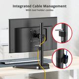 Height Adjustable Single Monitor Freestanding Desk Stand for 13" to 32", Max Load 19.8 Ibs, Easy Height Adjustment