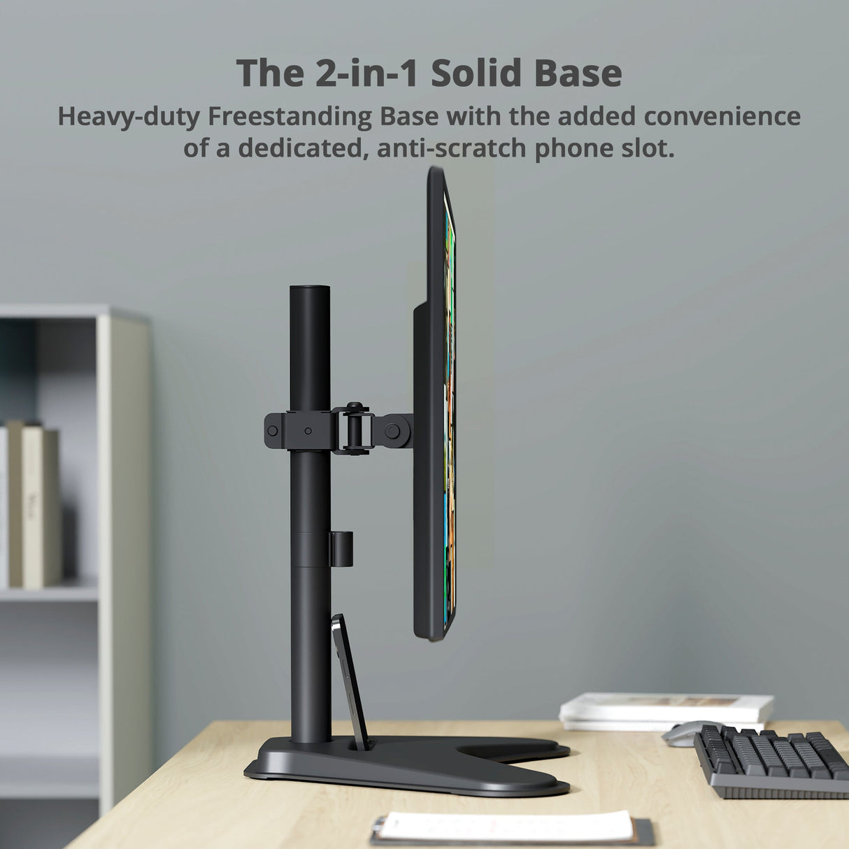 Height Adjustable Single Monitor Freestanding Desk Stand for 13" to 32", Max Load 19.8 Ibs, Easy Height Adjustment