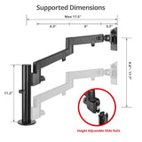 Single Arm Pole Multi-Angle Replaceable Articulating Monitor Desk Mount - 14~30"- 17.6lbs each- Detachable VESA plate