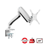 Heavy Duty Gas Spring Single Monitor Arm - Desk Mount, 17" to 49", 50.7 lbs Max, Aluminum, VESA 75x75, 100x100, 200x200mm, Quick Access USB 3.0 & Audio Port