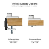 Heavy Duty Gas Spring Single Monitor Arm - Desk Mount, 17" to 49", 50.7 lbs Max, Aluminum, VESA 75x75, 100x100, 200x200mm, Quick Access USB 3.0 & Audio Port