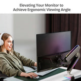 Premium Single-Monitor Arm Desk Mount with Gaming RGB Lighting