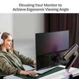 Premium Single-Monitor Arm Desk Mount with Gaming RGB Lighting - 17" to 34"