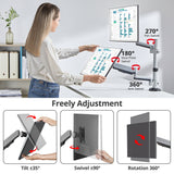 Dual Stacked Monitor Arm Desk Mount - 17" - 32" - Max Load 19.8lbs each - VESA 75/100mm