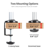 Dual Stacked Monitor Arm Desk Mount - 17" - 32" - Max Load 19.8lbs each - VESA 75/100mm