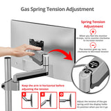 Dual Stacked Monitor Arm Desk Mount - 17" - 32" - Max Load 19.8lbs each - VESA 75/100mm