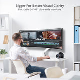Single Heavy Duty 34"- 49" Monitor Arm Desk Mount with Easy Top Mounting - Load 22-44 lbs - VESA 75/100/200mm