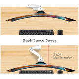 Single Heavy Duty 34"- 49" Monitor Arm Desk Mount with Easy Top Mounting - Load 22-44 lbs - VESA 75/100/200mm