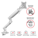 MTPRO Single 49 Inch Mechanical Spring Monitor Arm Top Mount - Up to 49”- Weight Between 4.4 - 44 lbs - VESA 75mm/100mm - TAA Compliant
