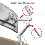 MTPRO Single 49 Inch Mechanical Spring Monitor Arm Top Mount - Up to 49”- Weight Between 4.4 - 44 lbs - VESA 75mm/100mm - TAA Compliant