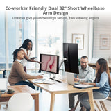 MTPRO Desk Mount Dual Monitor Arm - up to 32" Display - Max. Load 19.8 lbs - VESA 75/100mm - Mechanical Spring Design - TAA Compliant