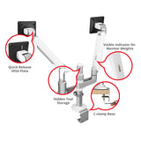 MTPRO Desk Mount Dual Monitor Arm - up to 32" Display - Max. Load 19.8 lbs - VESA 75/100mm - Mechanical Spring Design - TAA Compliant