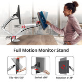 MTPRO Desk Mount Dual Gas Spring Monitor Arm - up to 32" Display - Max. Load 19.8 lbs - VESA 75/100mm - TAA Compliant