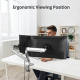 MTPRO Desk Mount Dual Gas Spring Monitor Arm - up to 32" Display - Max. Load 19.8 lbs - VESA 75/100mm - TAA Compliant